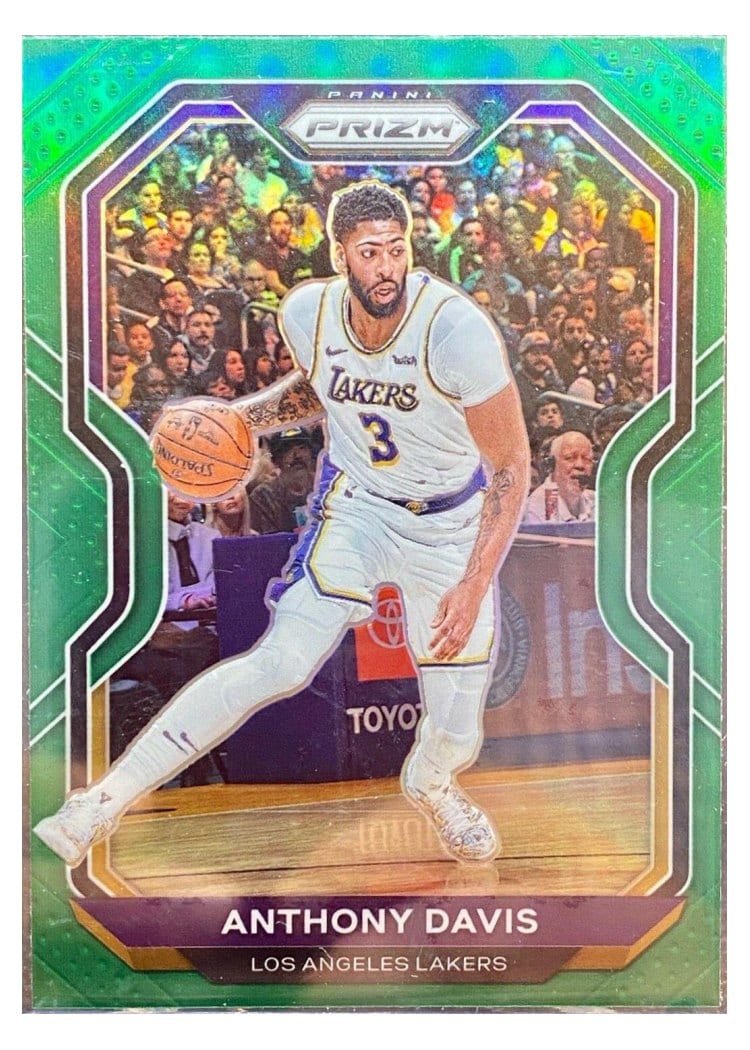 2020-21 Panini Prizm Base Set Anthony Davis Green Prizm #109 card
