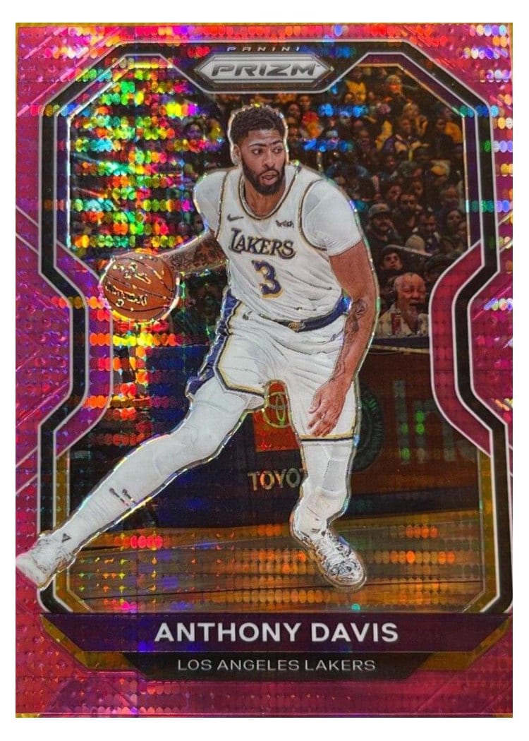 2020-21 Panini Prizm Base Set Anthony Davis Pink Pulsar Prizm #109 card