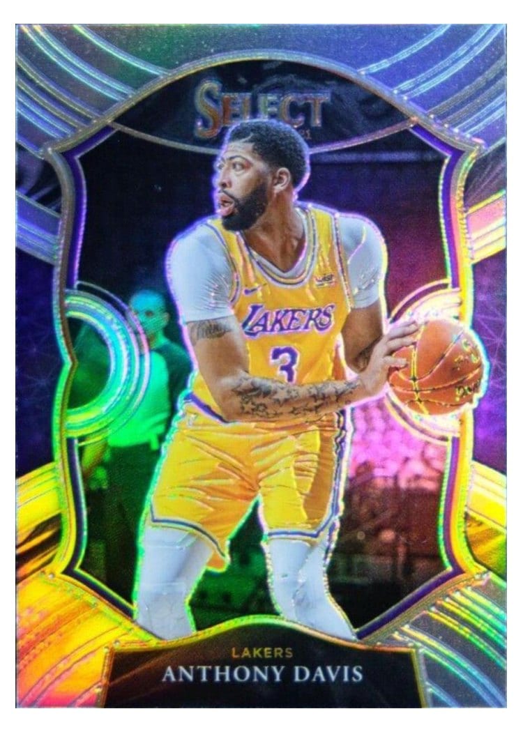 2020-21 Panini Select Base Set Anthony Davis Silver Prizm #45 card