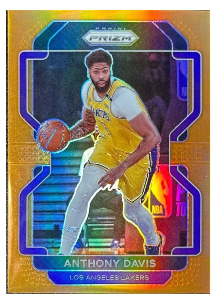 2021-22 Panini Prizm Base Set Anthony Davis Orange Prizm #53 card