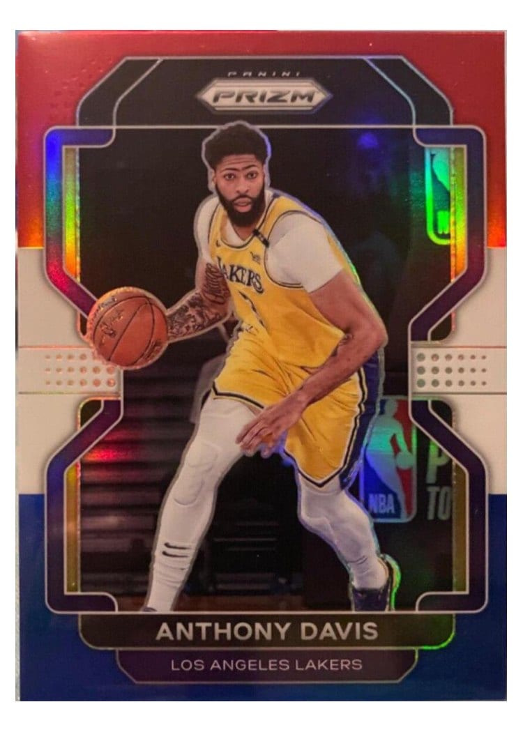 2021-22 Panini Prizm Base Set Anthony Davis Red White Blue Prizm #53 card