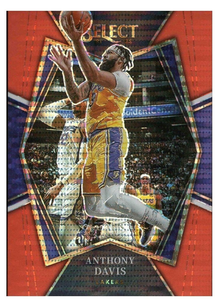2021-22 Panini Select Base Set Anthony Davis Neon Orange Pulsar #144 card