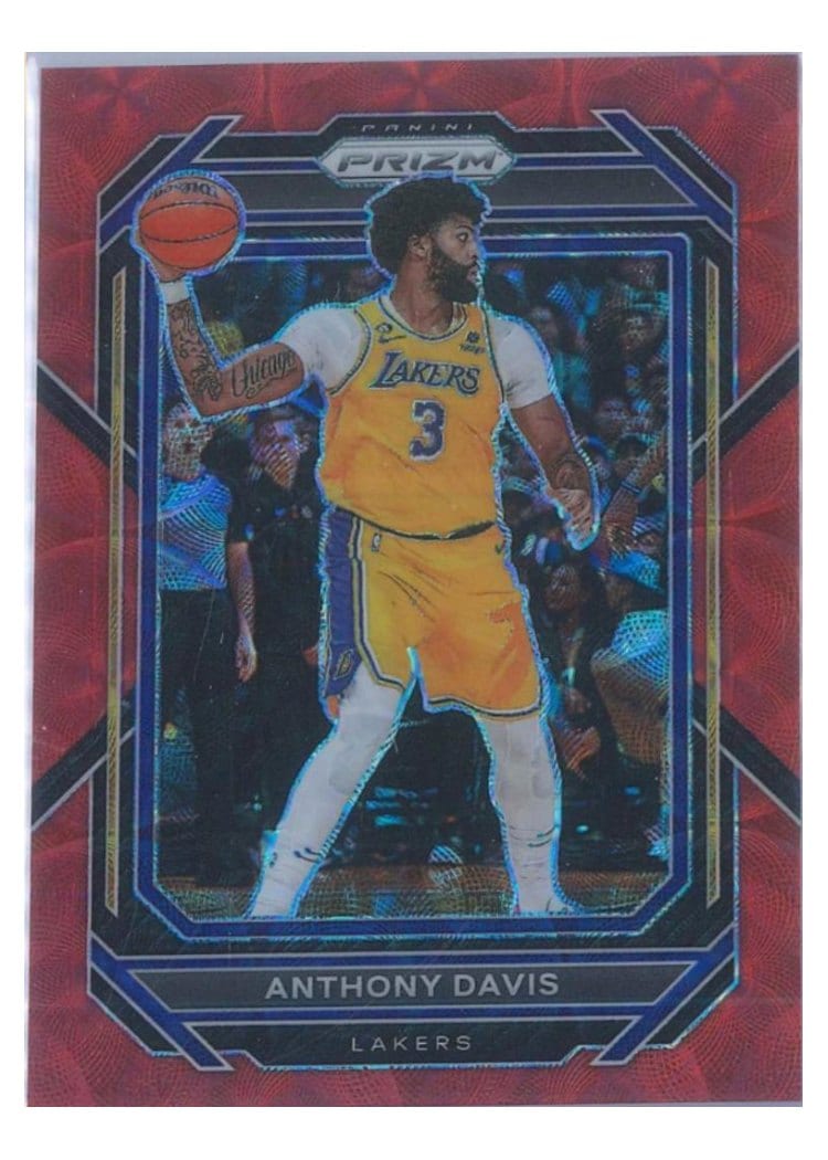 2022-23 Panini Prizm Base Set Anthony Davis Choice Red Prizm #122 card
