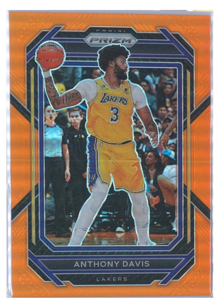 2022-23 Panini Prizm Base Set Anthony Davis Orange Prizm #122 card