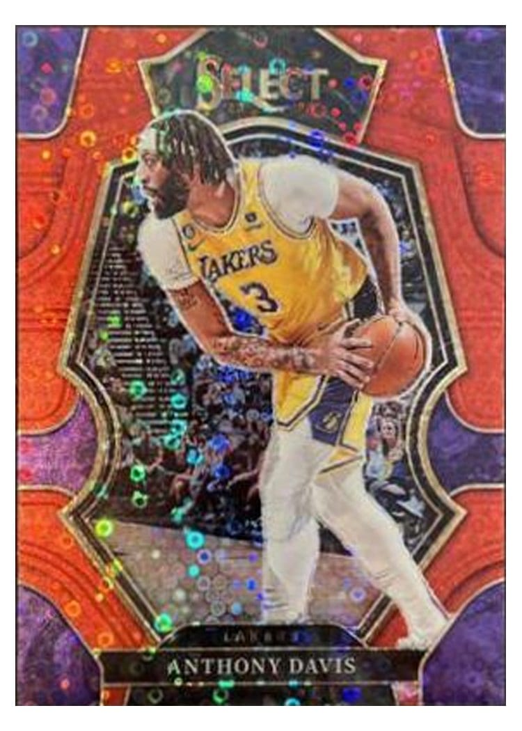 2022-23 Panini Select Base Set Anthony Davis Red Disco Prizm #117 card