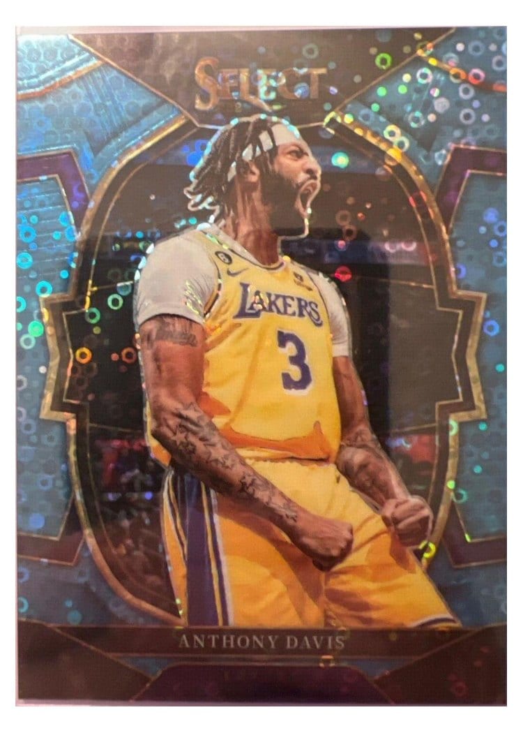 2022-23 Panini Select Base Set Anthony Davis Light Blue Disco Prizm #17 card