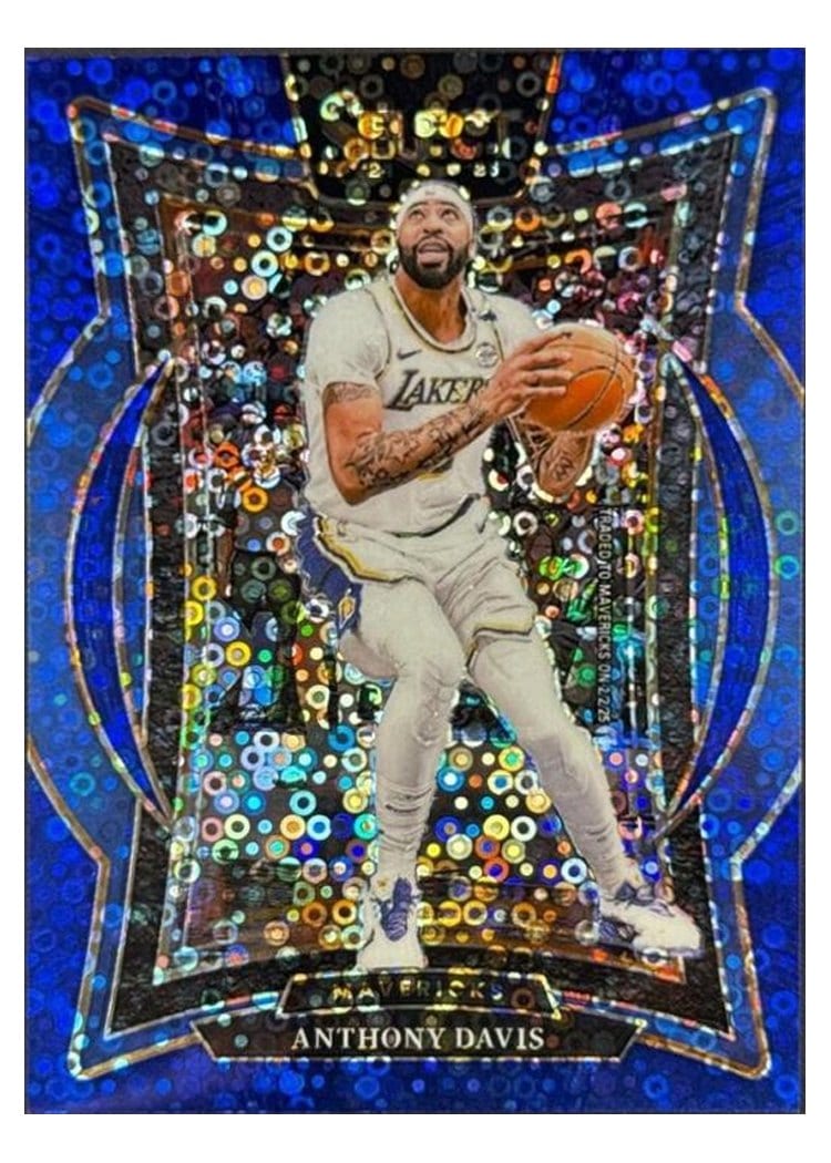 2024-25 Panini Select Base Set Anthony Davis Blue Disco Prizm #25 card