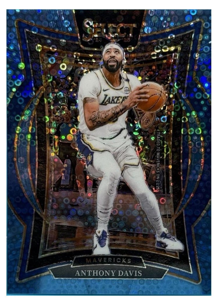2024-25 Panini Select Base Set Anthony Davis Light Blue Disco Prizm #25 card