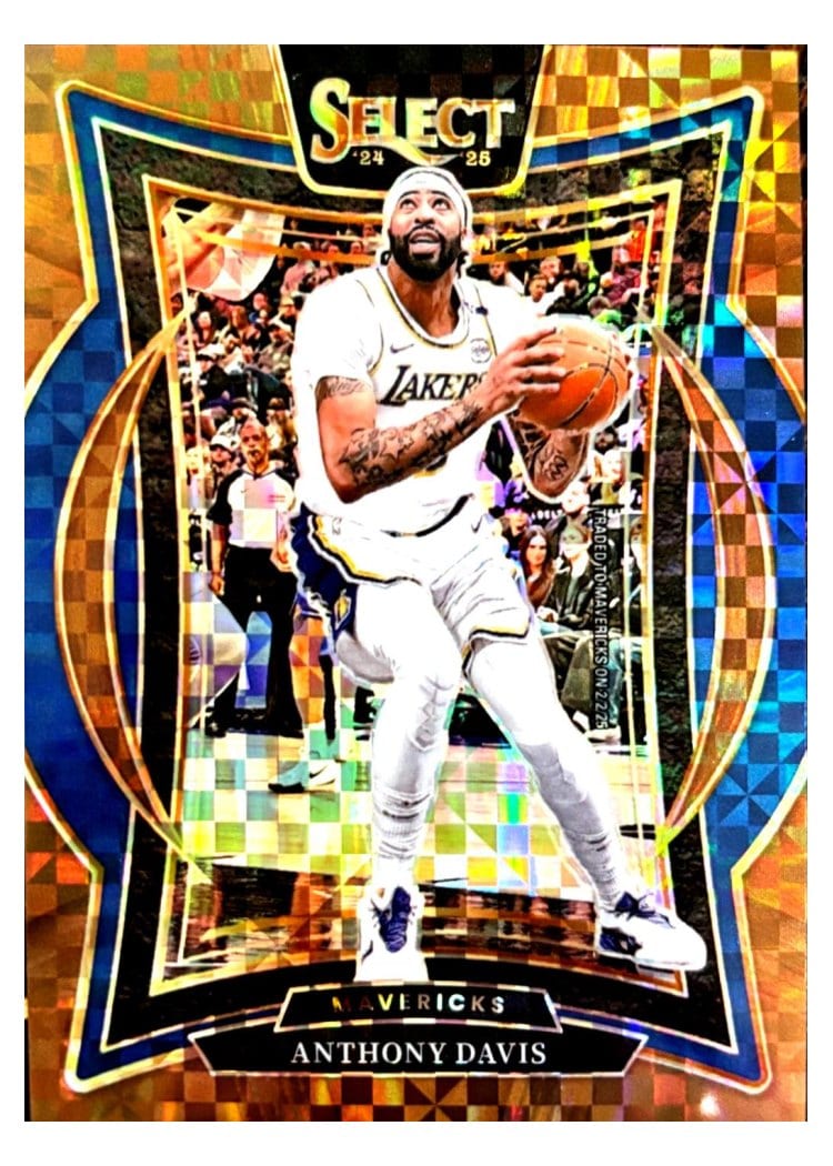 2024-25 Panini Select Base Set Anthony Davis Bronze Checker Prizm #25 card