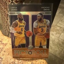 2021-22 Panini Contenders Optic Pick n Roll Anthony Davis / LeBron James #4 card