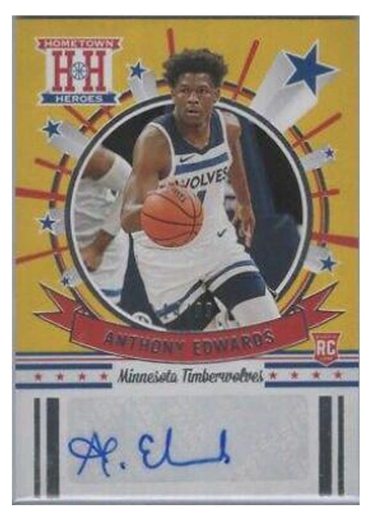 2020-21 Panini Chronicles Hometown Heroes Rookie Autographs Anthony Edwards #HH-AED card