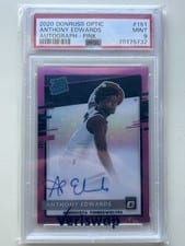 2020 Panini Donruss Optic Anthony Edwards Autograph #151 card