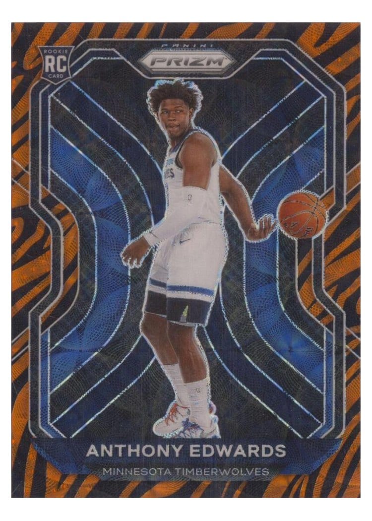 2020 Panini Prizm Anthony Edwards Choice Tiger Stripe Prizm #258 card