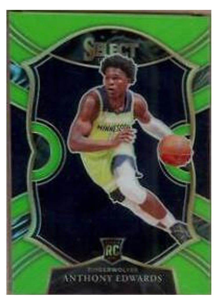 2020 Panini Select Anthony Edwards Neon Green Prizm #61 card
