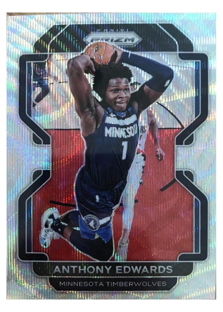 2021-22 Panini Prizm Base Set Anthony Edwards Gold Wave #37 card