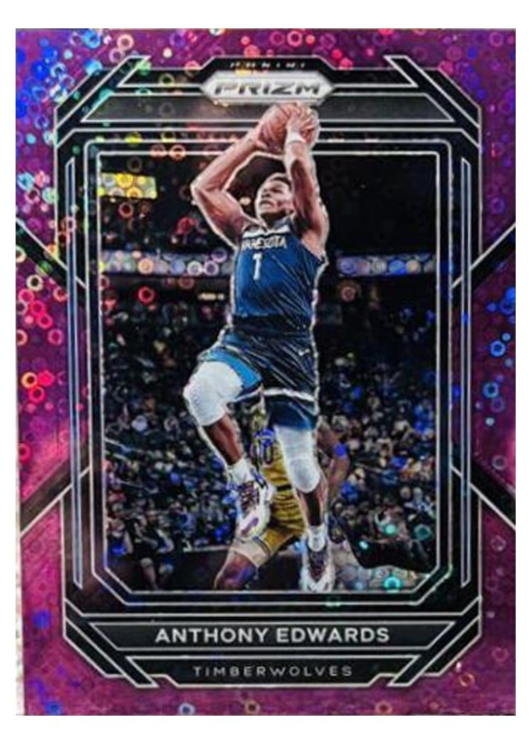 2022-23 Panini Prizm Base Set Anthony Edwards Fast Break Purple Prizm #56 card