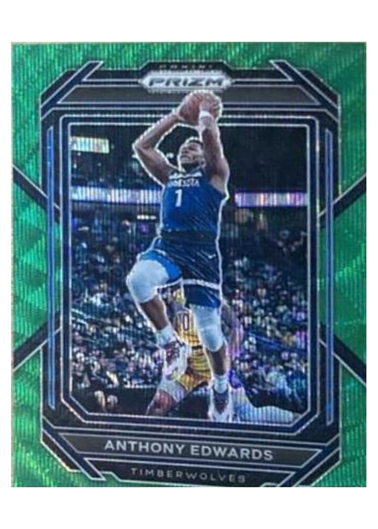 2022-23 Panini Prizm Base Set Anthony Edwards Green Wave Prizm #56 card