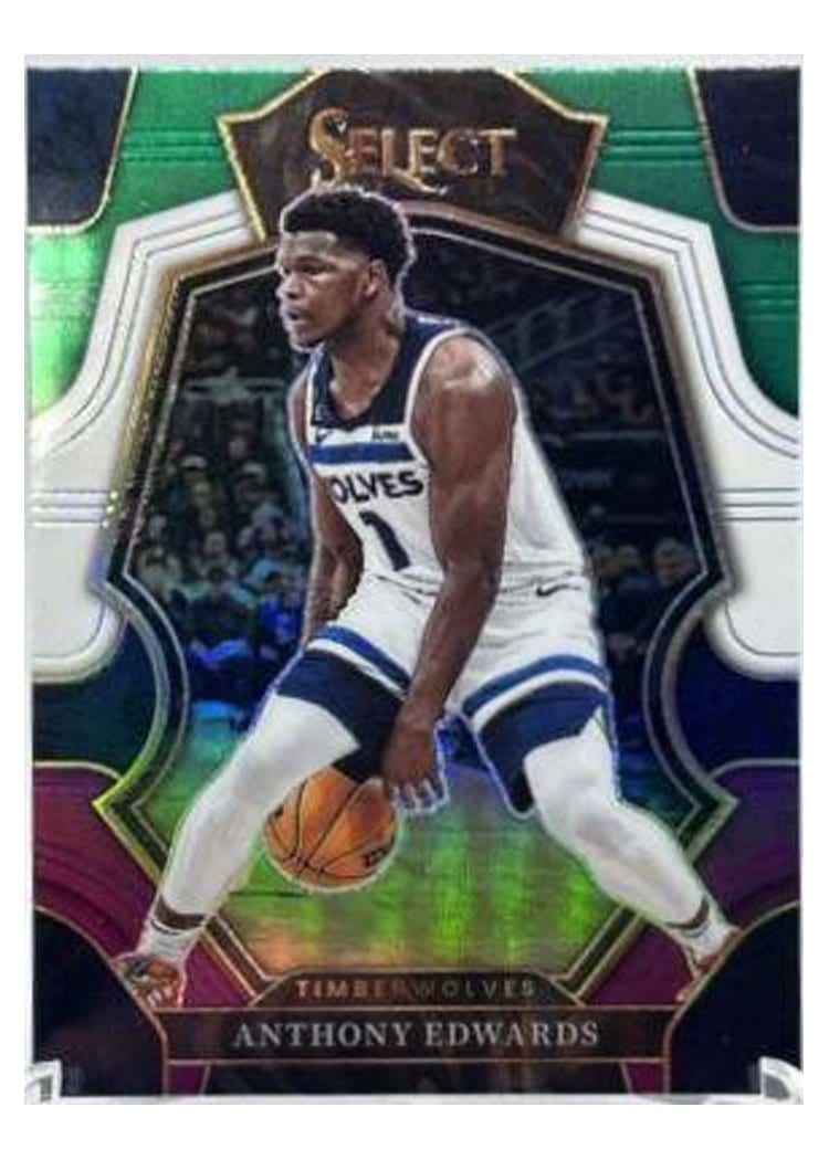 2022-23 Panini Select Base Set Anthony Edwards Green White Purple Prizm #146 card