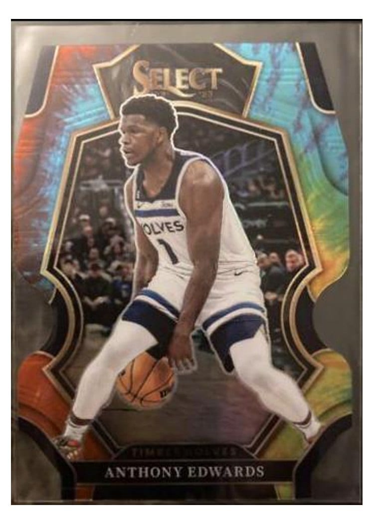 2022-23 Panini Select Base Set Anthony Edwards Tie Dye Die Cut Prizm #146 card