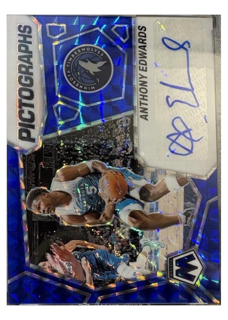 2023-24 Panini Mosaic Pictographs Mosaic Autographs Anthony Edwards #10 card