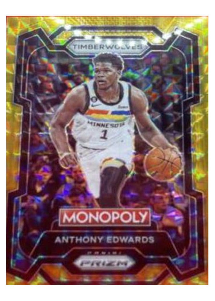 2023-24 Panini Prizm Monopoly Base Set Anthony Edwards Gold #52 card