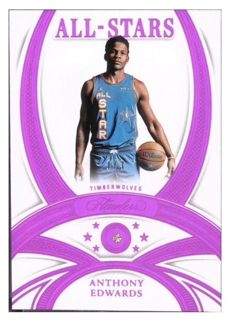 2024-25 Panini Flawless Base Gems Anthony Edwards #132 card