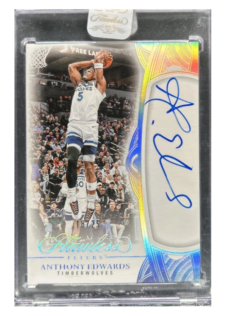 2024-25 Panini Flawless Flawless Flyers Autographs Anthony Edwards #FLY-AED card