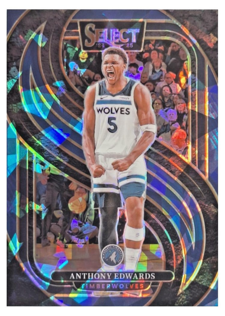2024-25 Panini Select Base Set Anthony Edwards Blue Prizm #130 card