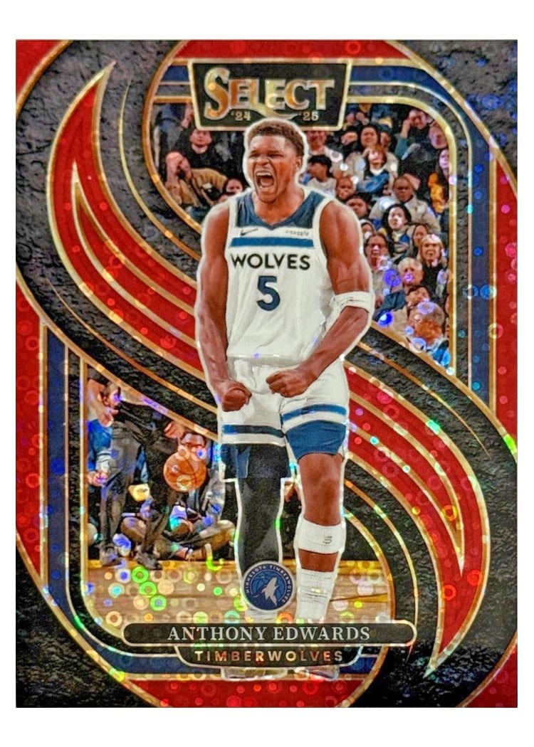 2024-25 Panini Select Base Set Anthony Edwards Red Disco Prizm #130 card