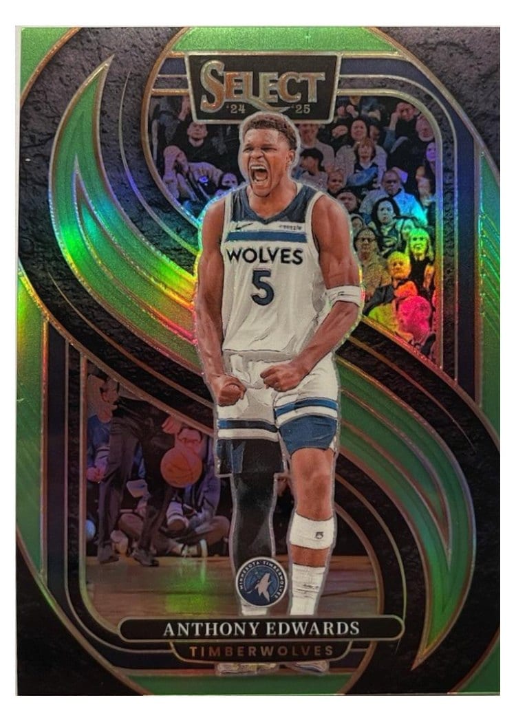 2024-25 Panini Select Base Set Anthony Edwards Neon Green Prizm #130 card