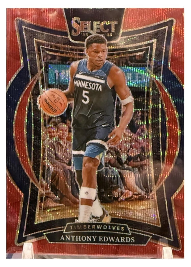 2024 Panini Select Anthony Edwards Red Wave Prizm #23 card