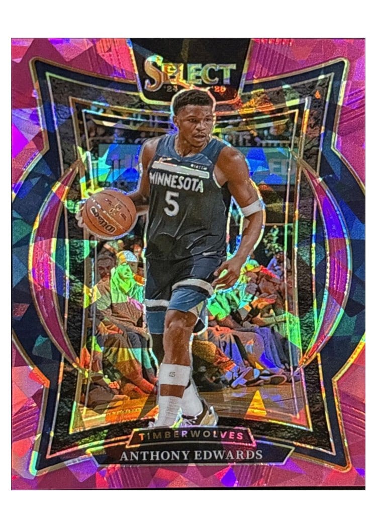 2024 Panini Select Anthony Edwards Pink Cracked Ice Prizm #23 card