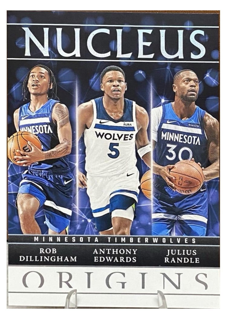 2024-25 Panini Origins Nucleus Set Anthony Edwards/Julius Randle/Rob Dillingham #21 card