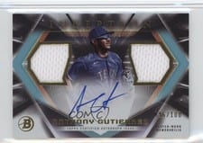 2023 Bowman Inception Autographed Dual Relics Anthony Gutierrez #IADR-AG card