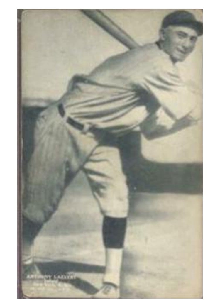 1926 Exhibits Anthony Lazzeri card