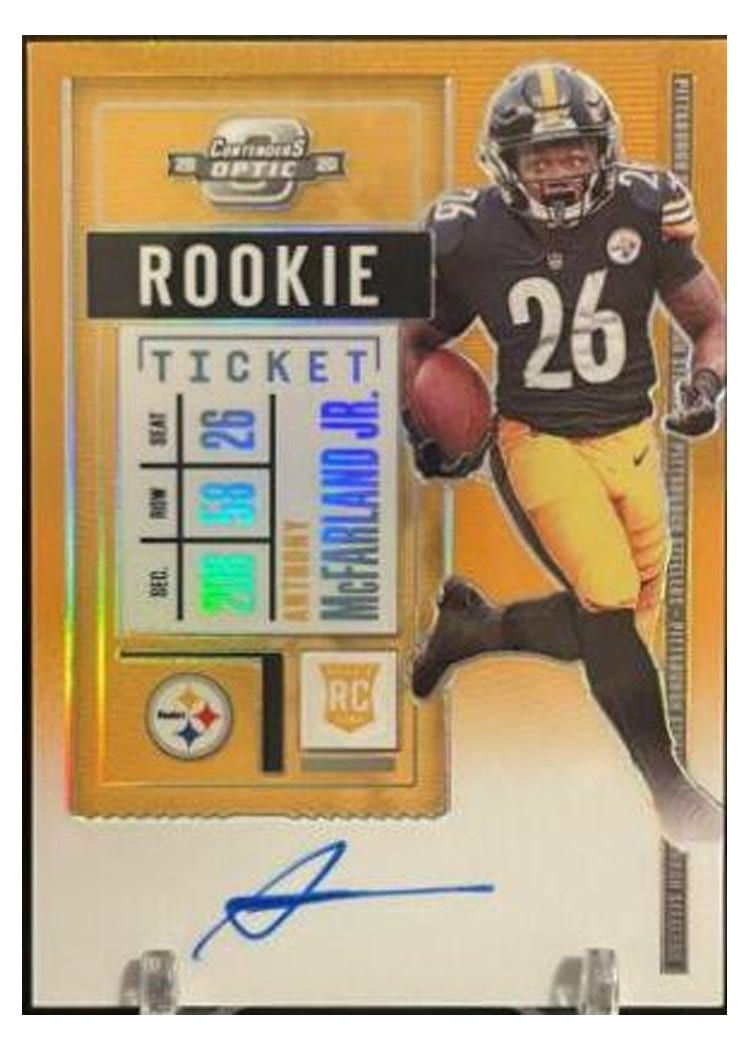2020 Panini Contenders Optic Base Set Anthony McFarland Jr Autograph Orange #137 card