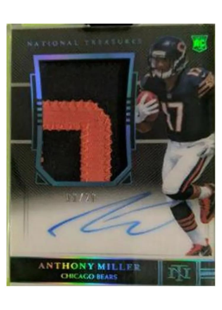 2018 National Treasures Patch Autograph Anthony Miller #189 card