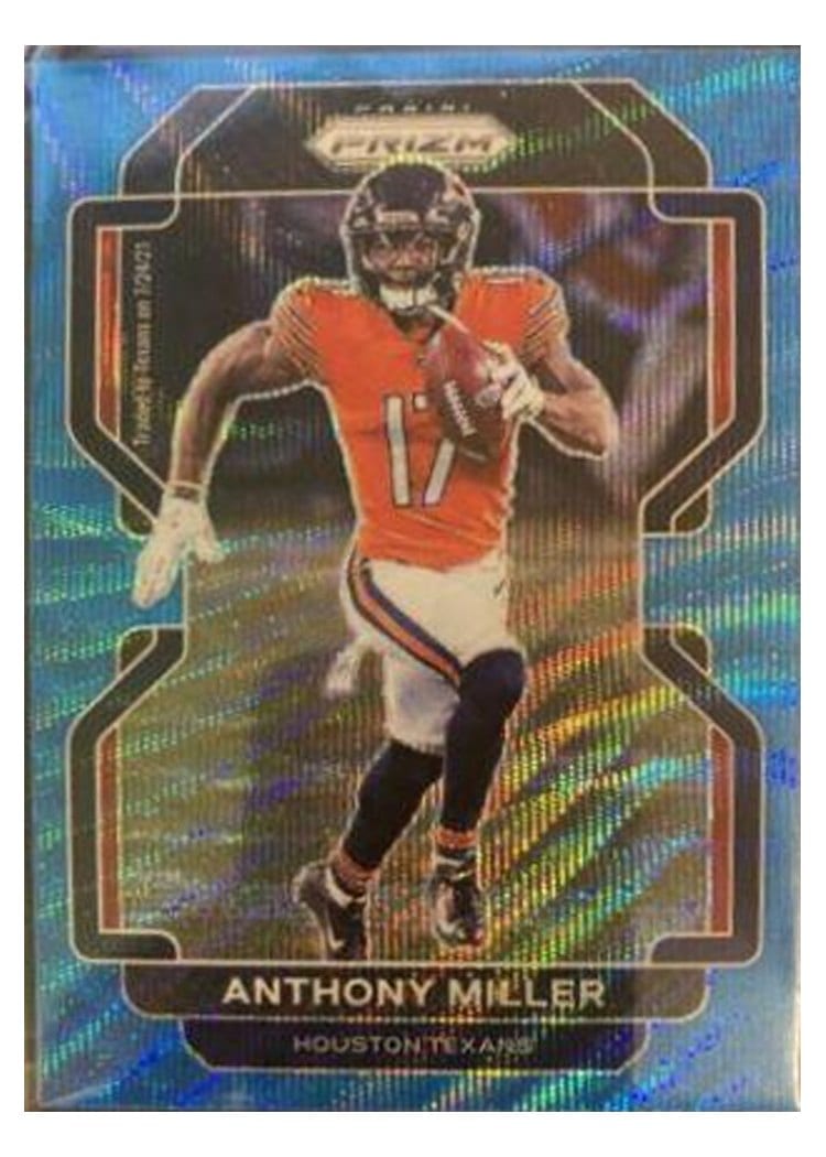 2021 Panini Prizm Base Set Anthony Miller Blue Wave Prizm #158 card