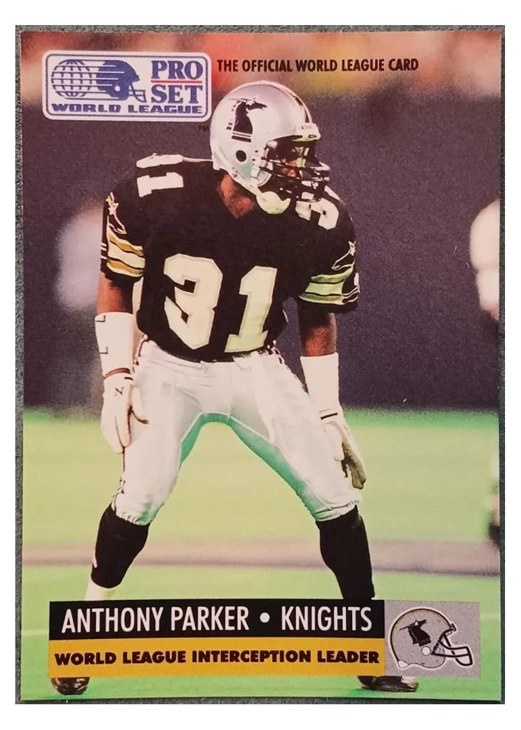 1991 Pro Set Wlaf Anthony Parker #28 card