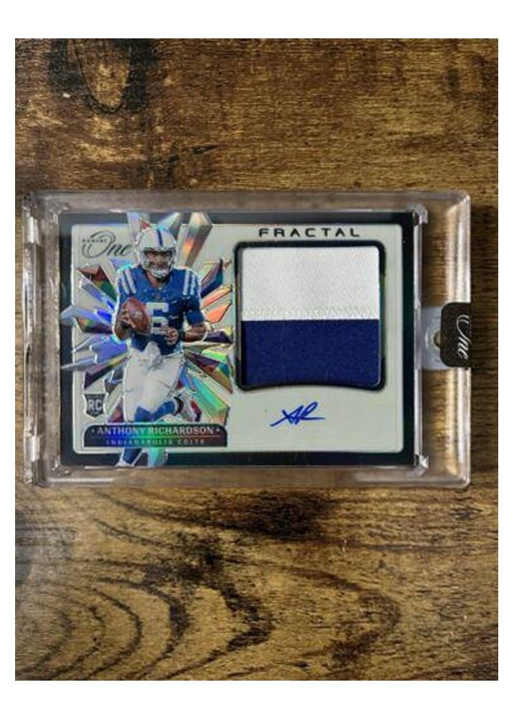 2023 Panini One Rookie Fractal Anthony Richardson #390 card