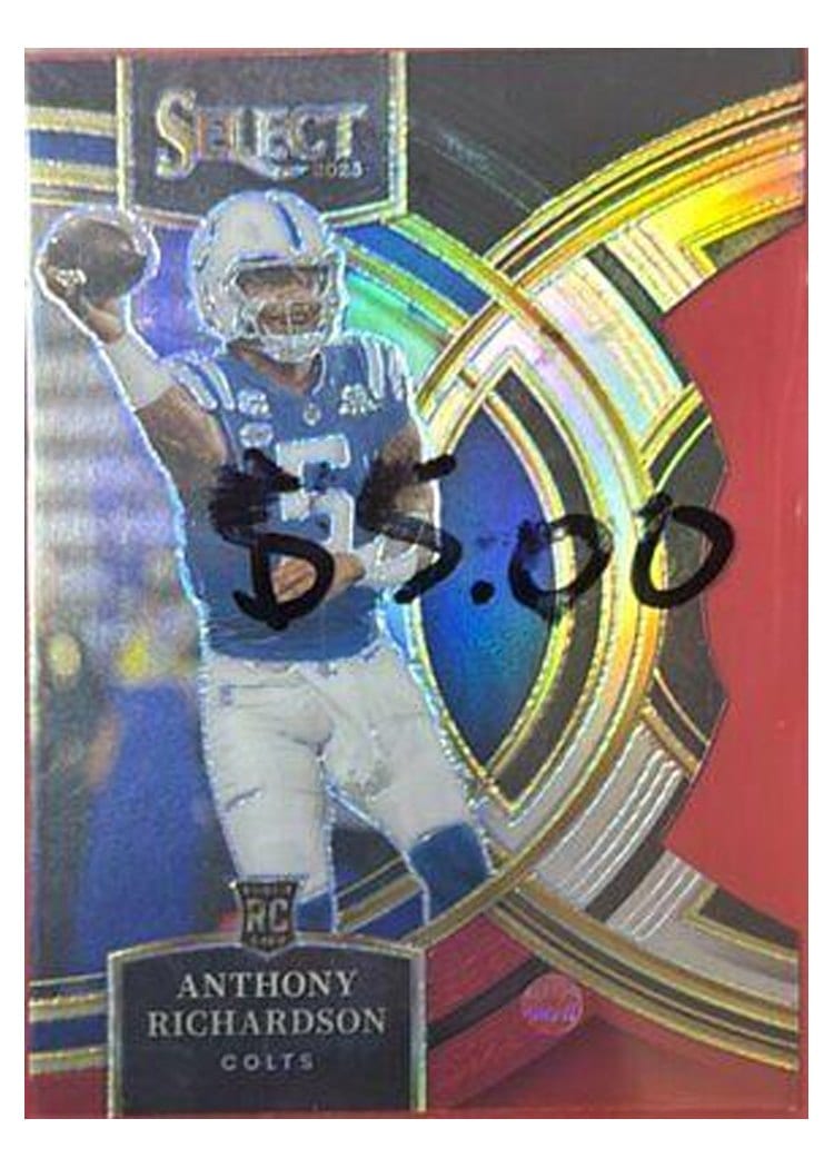 2023 Panini Select Base Set Anthony Richardson Orange Prizm Die-Cut #117 card