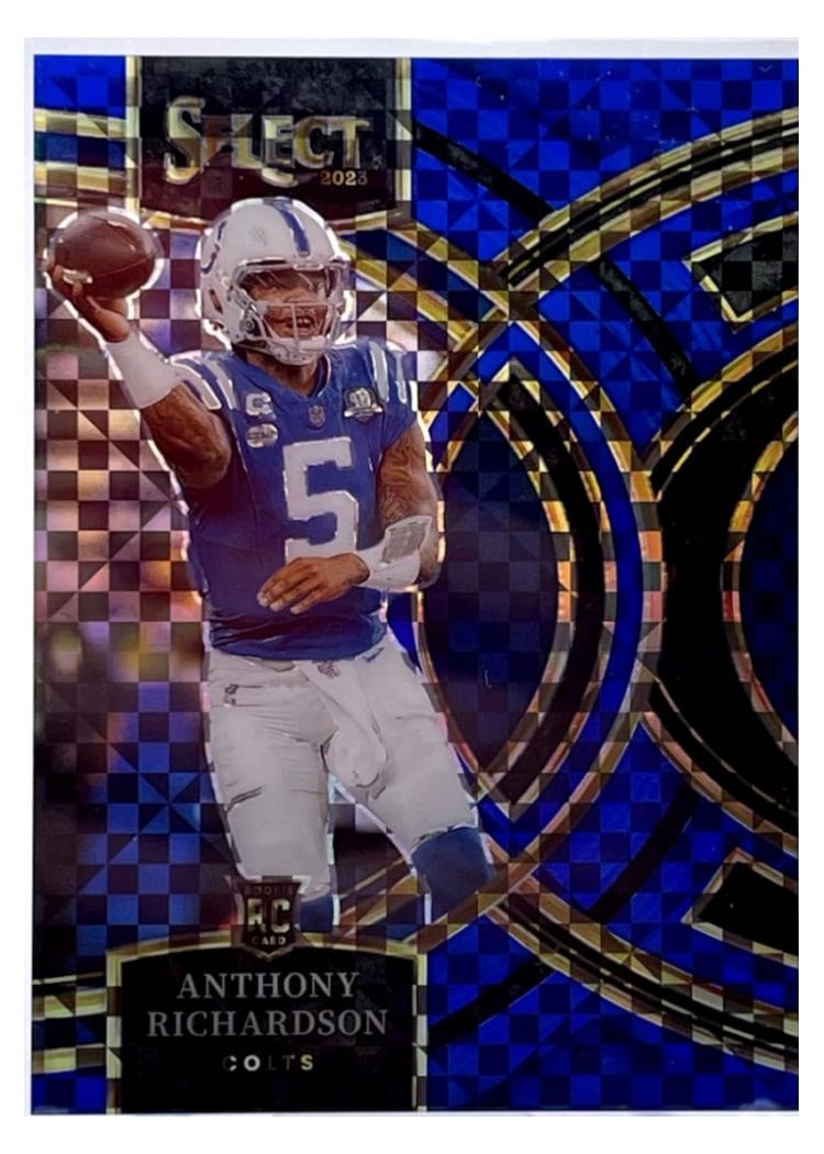 2023 Panini Select Base Set Anthony Richardson Blue Prizm #117 card
