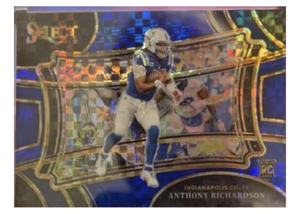 2023 Panini Select Base Set Anthony Richardson Blue Prizm #340 card