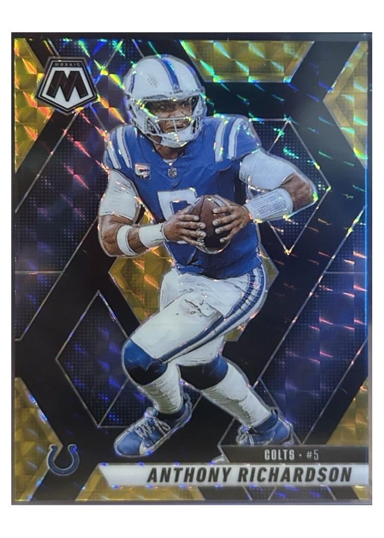 2025 Panini Mosaic Base Set Anthony Richardson Green Sparkle #107 card