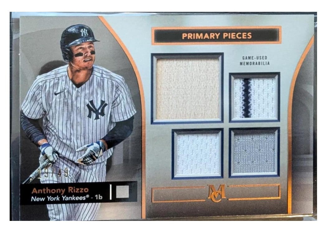 2024 Topps Museum Collection Single Player Primary Pieces Quad Relics Anthony Rizzo #SPPQ-ARZ card