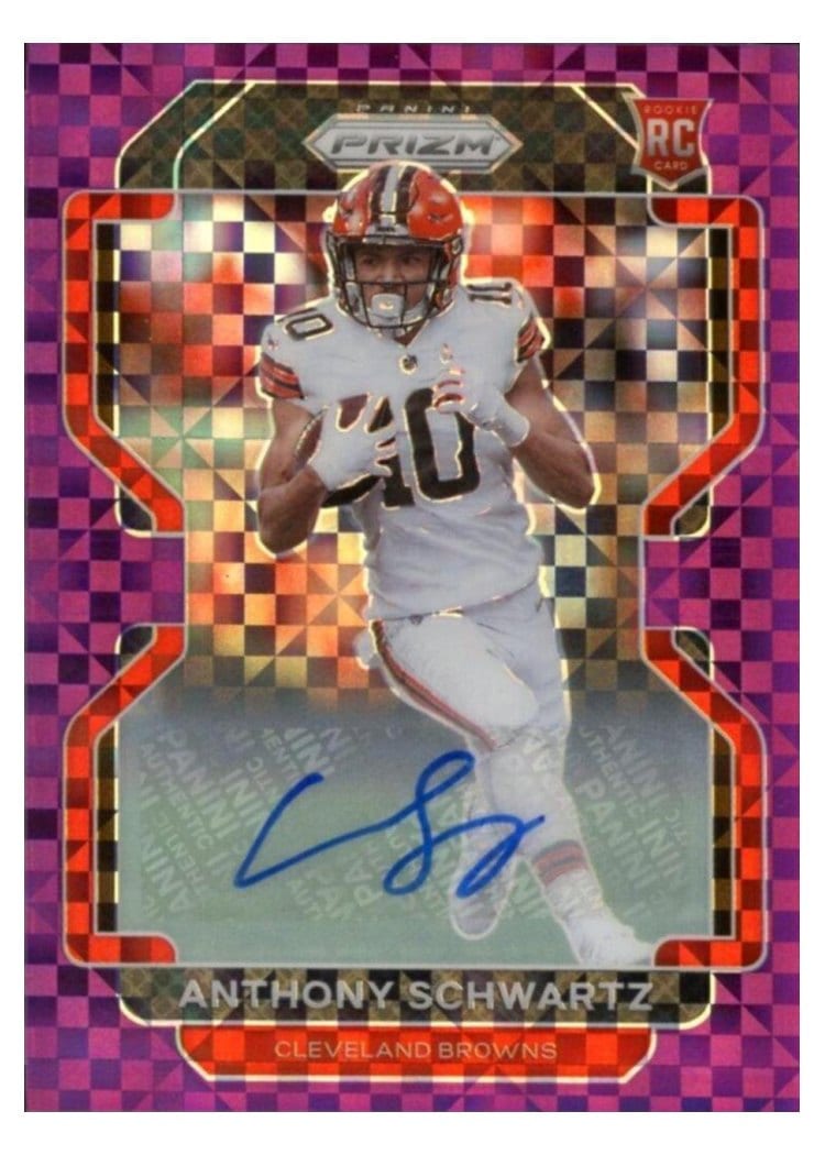 2021 Panini Prizm Base Set Anthony Schwartz Autograph Purple Power Prizm #361 card
