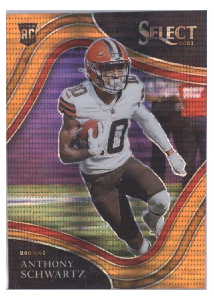 2021 Panini Select Base Set Anthony Schwartz Neon Orange Pulsar #370 card
