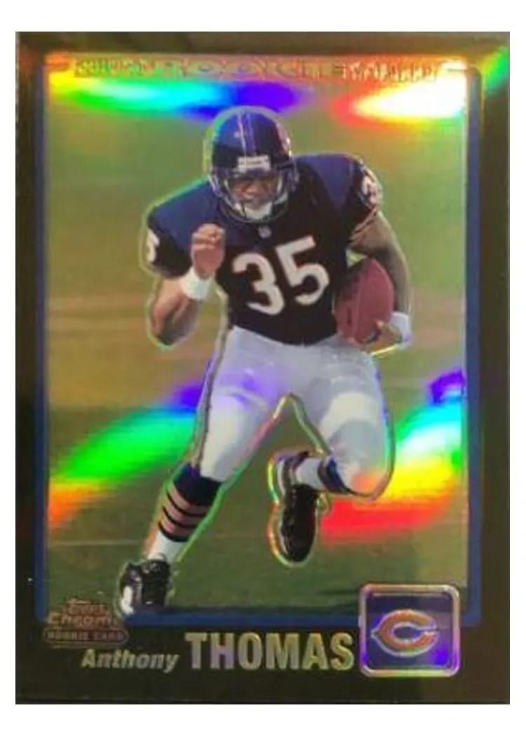 2001 Topps Chrome Anthony Thomas Black Refractor #279 card