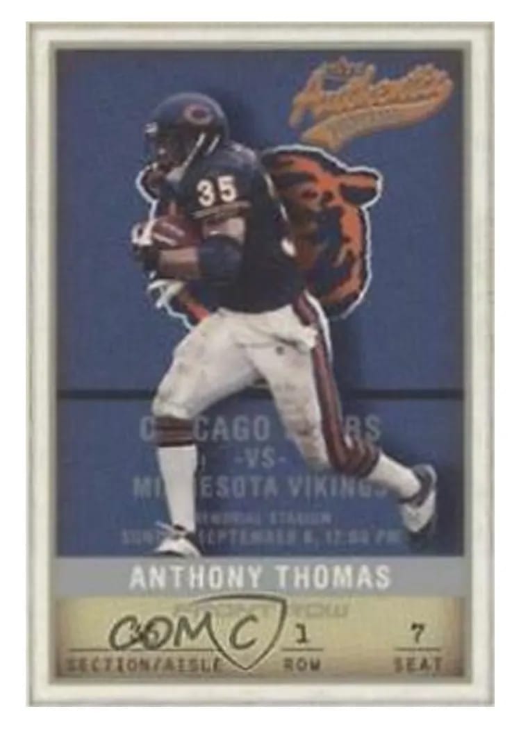 2002 Fleer Authentix Anthony Thomas #12 card