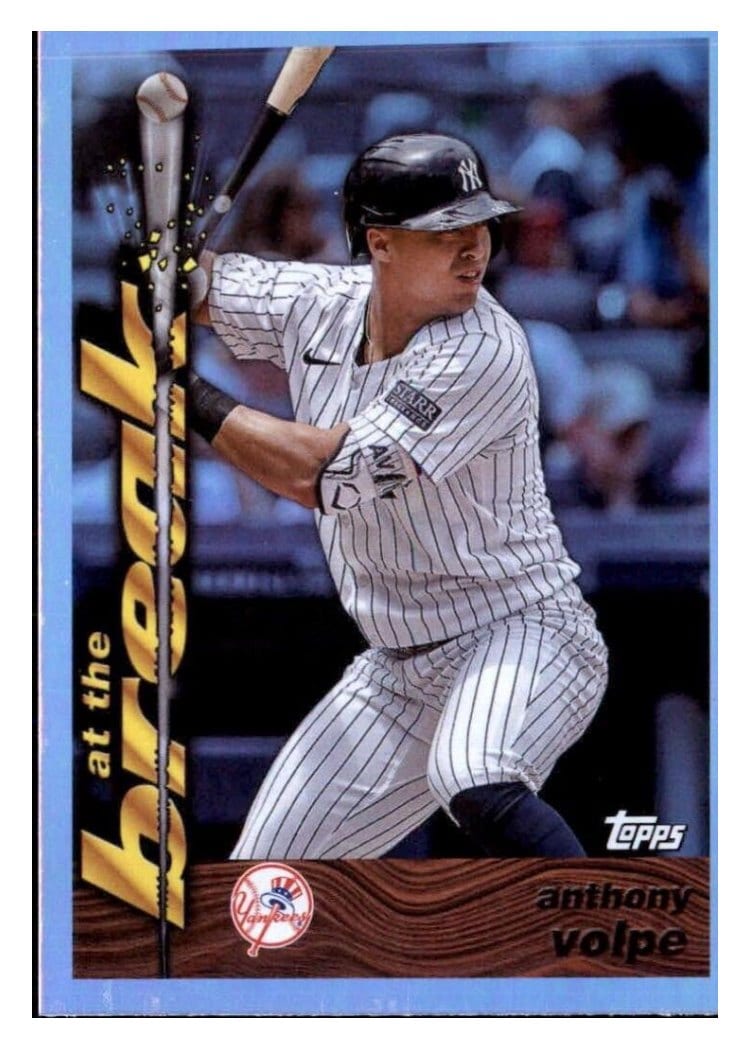 2024 Topps Archives 1995 Topps Traded & Rookies At the Break Anthony Volpe #95ATB-10 card